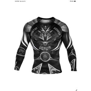 Venum Gladiator 3.0 Long Sleeve MMA Rashguard - Black/White Men's XL